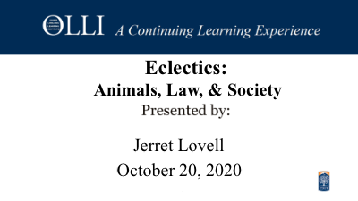 Click her to view Eclectics video Animals, Laws and Society