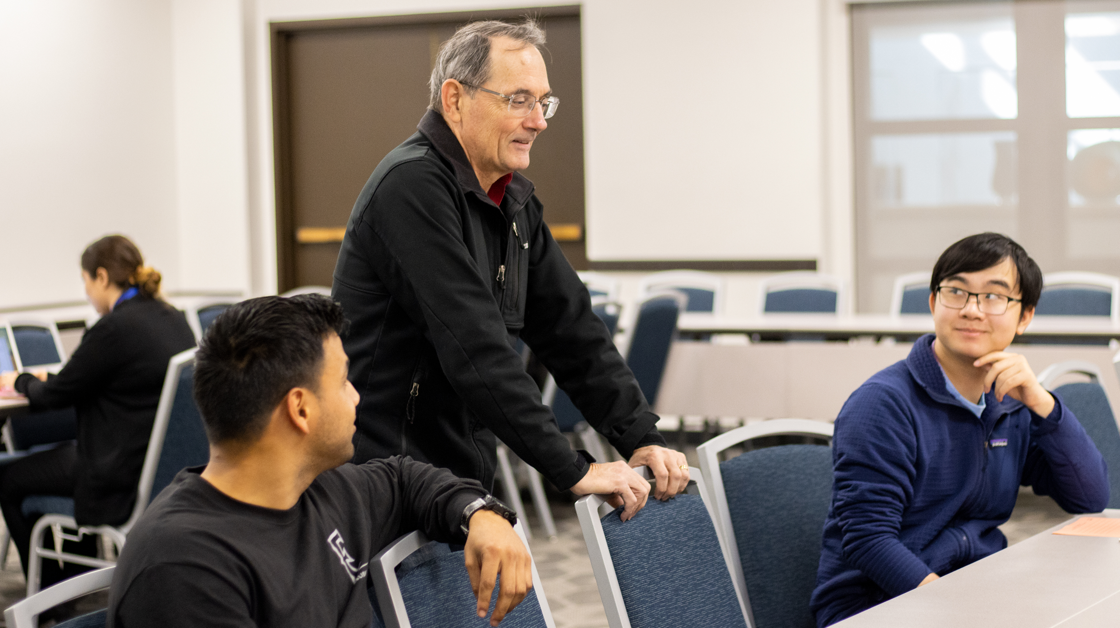 olli member bill with csuf students