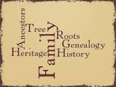 Various Genealogy related words in arranged stylistically.