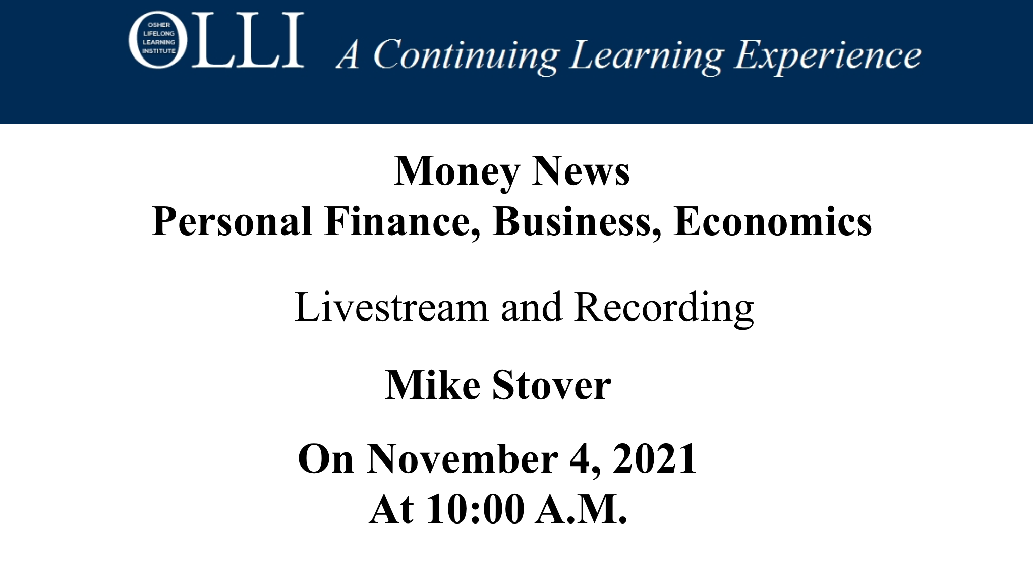 Click here to view livestream Money News 11/4