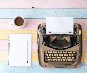 notepad and typewriter